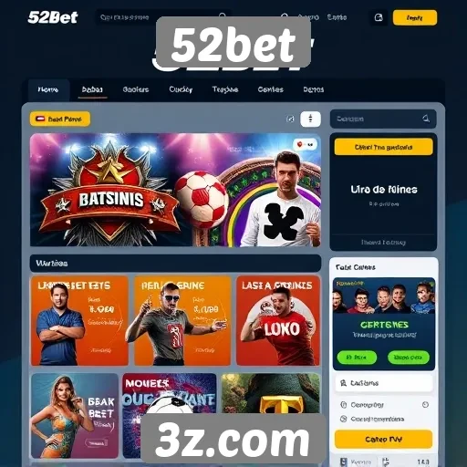 Interface do usuário do 52bet é intuitiva